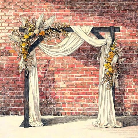 A candlelit wedding reception table with a floral arrangement
